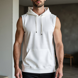 Entraînement Fitness sans manches débardeur à capuche hommes pull vêtements de sport sans manches débardeur capuche hommes Jogging course à capuche hommes - Product Image 4
