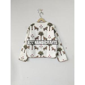 เสื้อโค้ทแจ็คเก็ตสไตล์โบฮีเมียนวินเทจสไตล์วินเทจของผู้หญิงพิมพ์ลายดอกไม้ผ้าฝ้ายถักสำหรับฤดูหนาว - Product Image 2