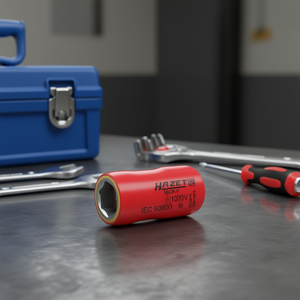 Llave de vaso hexagonal corta de 6 puntas Hazet, métrica, de 3/8'' con perfil de tracción y aislamiento protector de 1000V - Product Image 3