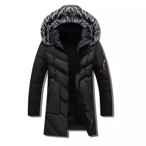 最高品質の冬のパーカーメンズ厚手の暖かい冬のジャケットメンズ防風カジュアルアウターミディアムロングコートジャケット