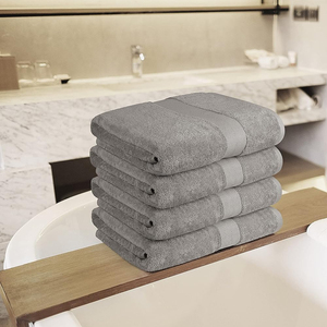 Serviette de bain en charbon de bois de haute qualité, séchage rapide, tissu super doux, pour usage quotidien dans la salle de bain, serviette de visage Oxford Gris - Product Image 3