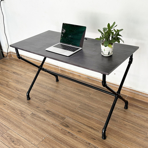 Escritorio de Oficina Industrial de Madera con Patas de Tubo en Forma de X-HBON011 - Product Image 4