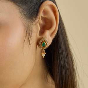 Boucles d'oreilles pendantes en argent, forme goutte d'eau, papillon, serties de rubis, diamants et perles, pour mariage, fiançailles, soirée, idée cadeau 181799 - Product Image 2