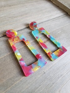 Resin Embroidery <b>Earrings</b> Handmade Stainless Steel Fashion Jewelry for Women Girls Classic Wedding Look High Quality - Product Image 4