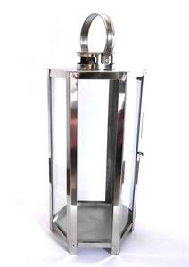 Lanterne en métal antique argentée faite à la main décoration de mariage de Noël bougeoir en métal sans flamme lanterne décorative pour la maison - Product Image 3