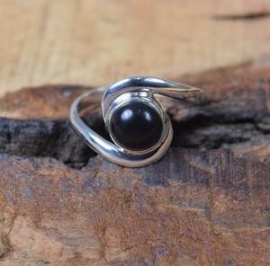 925 Sterling <b>Silver</b> <b>Boho</b> Style <b>Ring</b> Handmade with Black Onyx Gemstone Rhodium Plated Solid Jewelry for Weddings and Parties - Product Image 5