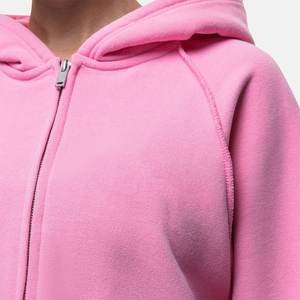 New Arrival Custom Logo Pink Crop Sweatsuits Sweatshirts Tracksuits For Women's Outdoor Breathable Highstreet Women Jogger Suit - Product Image 5
