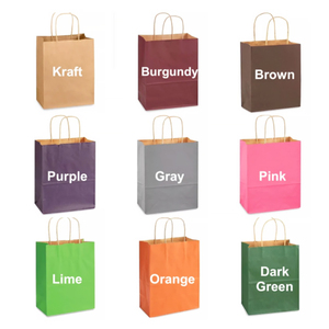 Bolsas de Papel Kraft Coloridas Personalizadas, Bolsa de Regalo Laminada para Compras con Asa y su Propio Logotipo - Product Image 1