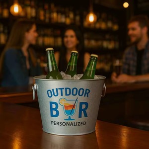 ถังน้ำแข็งสแตนเลสพร้อมฝาปิดตู้แช่ไวน์ถังแช่เบียร์ปาร์ตี้บาร์และที่วางเครื่องดื่มที่บ้านดีไซน์ทันสมัย - Product Image 4