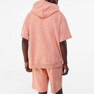 ชุดวอร์มผ้าฝ้ายมีฮู้ดสำหรับผู้ชาย,ชุดวิ่งแบบสองชิ้นแบบสวมหัว - Product Image 2