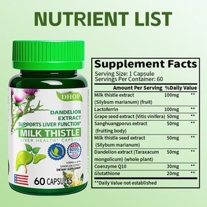 Дхоп печень Детокс добавка с одуванчиком молоко чертополох травяные капсулы для поддержки функции печени и очистки тела - Product Image 5