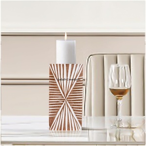 Wholesale Rate Pure Mango Wood Pillar <b>Candle</b> Holder Stand Hand-Curved Design Whitewashed Set Home Hotel Easter - Product Image 4