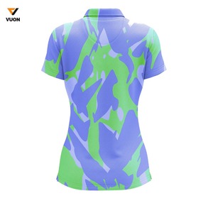 เสื้อโปโลผู้หญิงผ้าคอตตอน100% พิมพ์ซับลิเมชันสไตล์ใหม่เสื้อโปโลระบายอากาศได้สำหรับใส่ลำลอง - Product Image 6