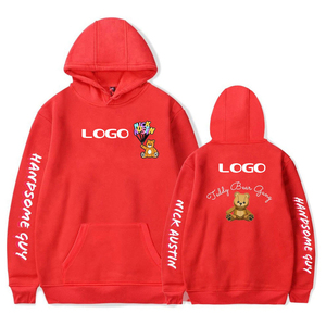 Sweat à capuche en coton éponge vierge surdimensionné avec impression bouffante unisexe sans ficelle pull à capuche personnalisé pour hommes - Product Image 3