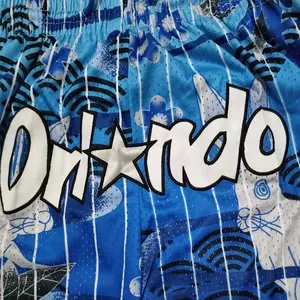 Short en maille de basket-ball en polyester 100% pour homme, cordon de serrage à séchage rapide, poche à fermeture éclair sur le côté, décoration vintage, sublimation léopard - Product Image 3