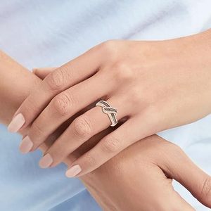 แหวนเพชรโมอิสสีน้ำตาลและสีขาวกะรัต1/2กะรัตสำหรับผู้หญิง925เงินสเตอร์ลิง18K ชุบโรสโกลด์เครื่องประดับสำหรับเจ้าสาว - Product Image 1