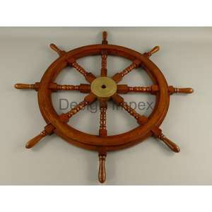 Roue de bateau décorative Décoration d'intérieur Roue de bateau en bois Artisanat mural Décoration intérieure Articles nautiques Personnaliser la roue de bateau - Product Image 4