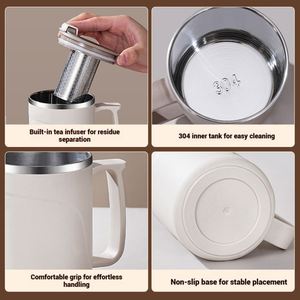 Tasse à café isotherme en acier inoxydable anti-brûlure avec couvercle pour le bureau – Offre spéciale - Product Image 4