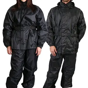 Hoge Kwaliteit Heren Capuchon Reflecterende Pvc Regenjas Cape Sets Met Broek Waterdichte Jassen Regenjas