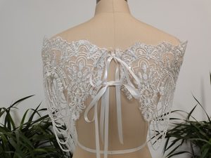 Elegant <b>Ladies</b> Evening Party Dress with Beaded <b>Cape</b> Anti-Static Beautiful Embroidered Pearls Fringes Features - Product Image 2