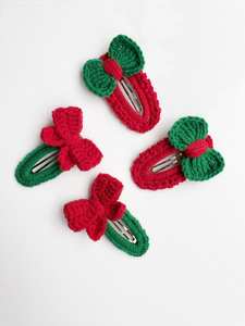 Accesorios para el cabello de ganchillo Pinza de pelo de ganchillo de lana Regalo de Navidad hecho a mano de Vietnam para niñas lindas - Product Image 5
