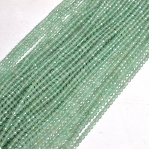 Perles de pierre prehnite micro verte à facettes en gros 2mm 3mm 4mm perles en vrac brins de pierres précieuses naturelles pour la fabrication de bijoux - Product Image 5