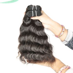 Extensiones de cabello humano virgen natural indio ondulado al por mayor sin procesamiento químico ¡Precio original del paquete de cinta de estilo rizado! - Product Image 4