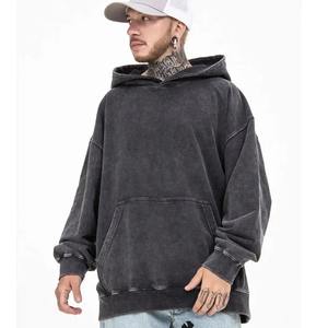 Sudadera con capucha de gran tamaño informal de alta calidad, Sudadera con capucha Vintage lavada con degradado grueso Polar Fleece Acid Wash Hoodie para hombre - Product Image 1