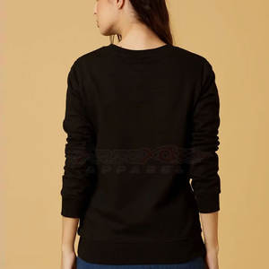 Sudadera negra para mujer, ropa de calle transpirable de calidad superior, estilo informal forrado personalizable de talla grande para invierno - Product Image 2