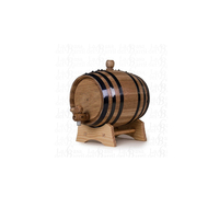 Baril à vin en bois de haute qualité de 1 litre, finition laquée noire, fabriqué à la main en chêne et en pin, marque La Casa Del Barril