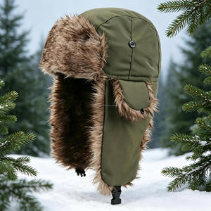 Casquette de chasseur avec protège-oreilles, camouflage, fausse fourrure, couvre-chef tactique d'hiver réglable pour la chasse, la randonnée et le camping en plein air - Product Image 2