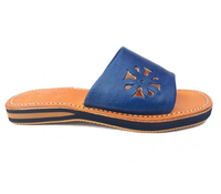 Sandales d'été marocaines en cuir véritable gaufré pour femmes chaussures décontractées habillées à talons plats légères à enfiler 10 tailles OEM disponibles