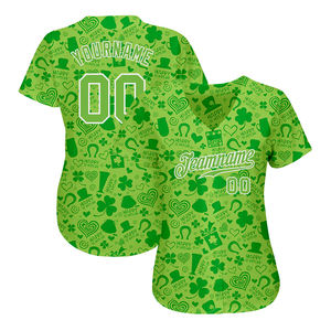 Camisetas de ropa deportiva con cuello en V verde completamente sublimado de alta calidad, camisetas de béisbol y softbol de la mejor calidad, medios uniformes suaves - Product Image 3