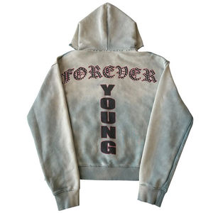 Sudadera con Capucha Personalizada de Alta Calidad OEM, Estilo Desgastado con Pedrería, Lavado Ácido, para Hombre, Invierno, Ropa Urbana 100% - Product Image 6