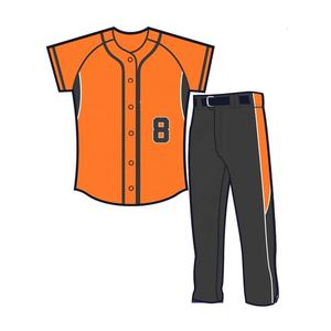 เครื่องแบบเล่นเบสบอลซอฟต์บอลมีกระดุมเสื้อเจอร์ซีย์ออกแบบได้ตามที่ต้องการ - Product Image 1