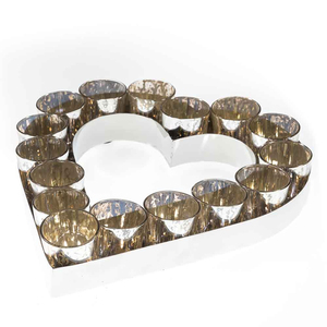 Portavelas de luz en T en forma de corazón de lujo con bandeja, decoración de boda, vajilla para el hogar y el Hotel, vela hecha a mano, taza de cera - Product Image 2