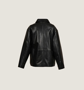 Chaqueta de Cuero Negra al por Mayor Directo de Fábrica para Hombre y Mujer, Diseño Sólido, Tela de Lona, Tinte Liso, Logotipo Frontal, Transpirable para Exteriores - Product Image 2