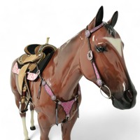 Pabrik ekspor kuda barat sepenuhnya berlian imitasi & conco dihiasi Headstall dan Roping kerah payudara Combo kustom produsen