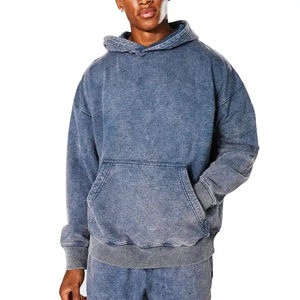 Nouvel Arrivage – Sweats à Capuche Homme Personnalisés OEM Effet Délavé 100% Coton Respirant Hiver – Logo Frontal, Couleurs et Tailles Personnalisables - Product Image 1