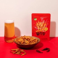 Yum'z Bites, Bocadillos de Pescado Seco Asado al Estilo Coreano, Proteína de Abadejo, Sabor Picante y Salado, 20g en Bolsa, Listo para Comer, para Adultos