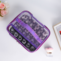 Boîte de capacité transparente PVC vernis à ongles sac de rangement sac de voyage Portable vernis à ongles boîte de rangement stockage 30 bouteilles boîte de vernis à ongles