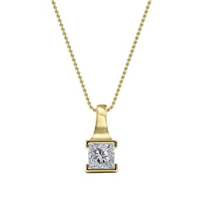 Colgante de diamante con corte princesa brillante de 0.30 ct, diamante cultivado en laboratorio en platino, para regalo de aniversario nupcial - Product Image 3