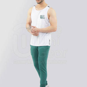 <b>Men's</b> <b>White</b> Sleeveless <b>Tank</b> <b>Top</b> O-Neck Solid Color Breathable Knitted Casual Wear - Product Image 5