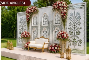 Perfect Theme Mirror Work <b>Backdrop</b> for Stage Customized White Theme Shiny Mirrored Wedding <b>Frames</b> /Panels Manufacturer Big Event - Product Image 3