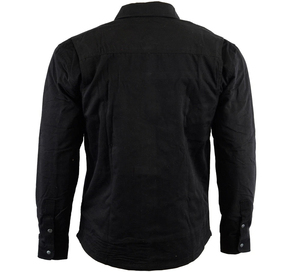 Camisa de motocicleta blindada para hombre en negro sólido con forro DuPont Kevlar y armadura aprobada por CE para mayor protección - Product Image 4