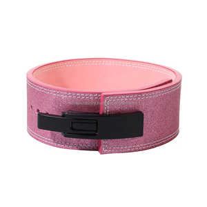 Custom Squat Powerlifting Training Deadlift Pink Sparkle 10mm Lever Belt for Women Glitter - Product Image 1