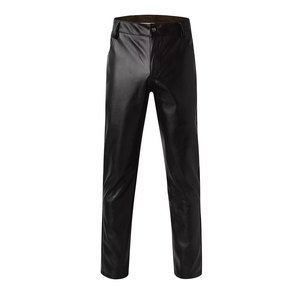 Pantalones de Cuero Sintético para Hombre, Estilo Rock, para Discoteca, Ajustados, Rectos, Tipo Motociclista, Cintura Alta con Cremallera - Product Image 3