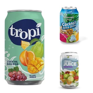 Wholesale 330ml Can Bottle Flavored Tropical Fruit Juice Cocktail Natural <b>Fresh</b> Watermelon Puree Private Label Free Sample - Product Image 1