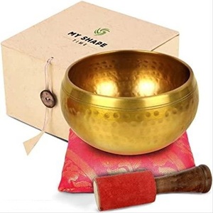 Tibetan Singing Bowl with Quality <b>Meditation</b> Healing Handmade Buddhist Singing Bowls <b>Cushion</b> Sets Metal - Product Image 3