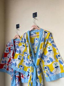 Robe kimono unisexe en coton beige, décontractée toute saison, pour mariage, fête, taille naturelle, écologique, grande taille pour femmes - Product Image 6